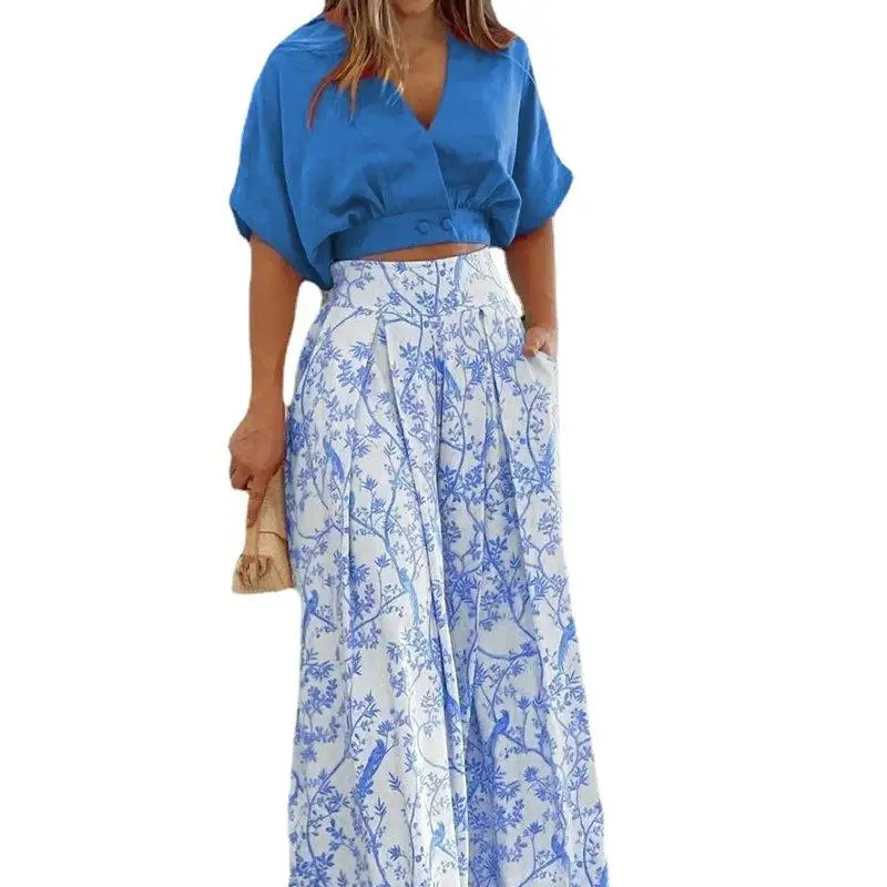 Faion Spring Set da donna ort Sved irt Pantaloni lunghi Motivo floreale Pendolarismo Sle Tee-piece Suit Abbigliamento casual per adulti