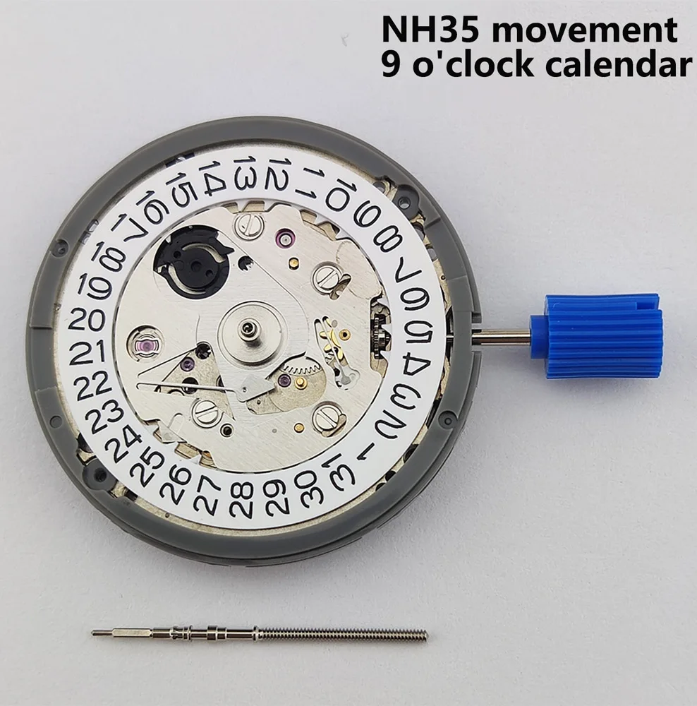 

NH35 Mechanical Movement 9 o'clock Crown White Date Automatic Watch Movt Replace Kit High Accuracy Japan Original NH35 Movement