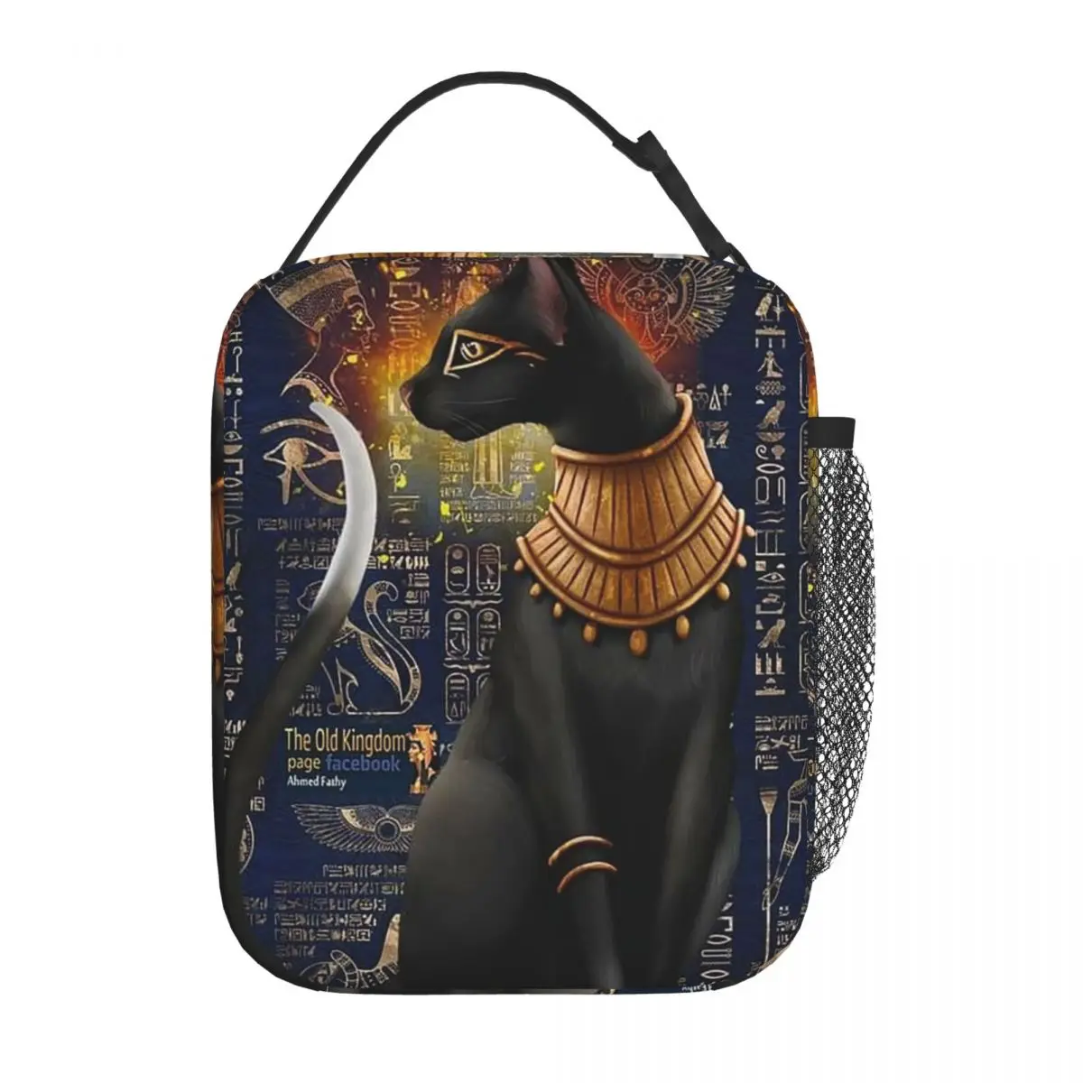 Vintage Egyptian Cat Goddess Bastet Insulated Lunch Bag for Women Children Portable Food Boxes Thermal Lunch Box Tote