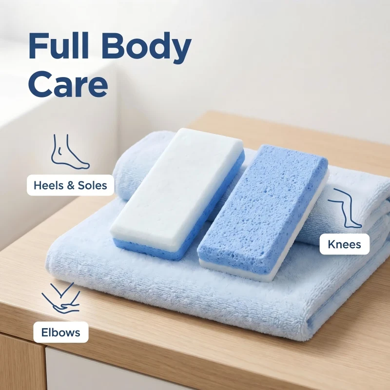 1/2pcs 2-in-1 Double-Sided Pumice Stone, Dual-Coarseness Foot Exfoliator, Portable Scrub Tool for Cracked Heels & Dead Skin