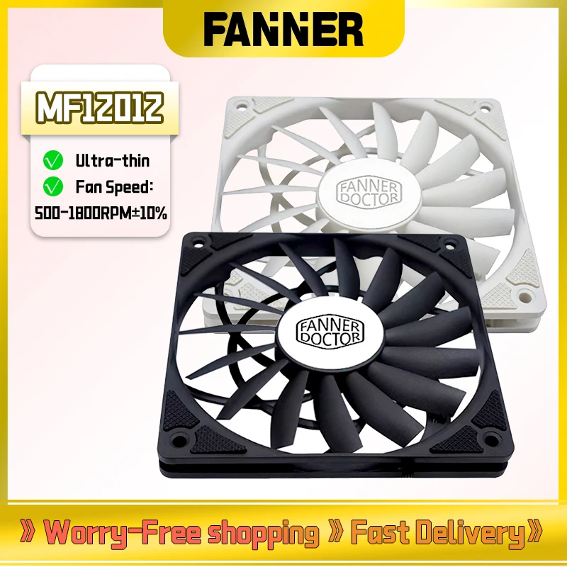 Fan Doctor MF12012 12mm Ultra-thin 120mm Cooling Fan Magnetic Bearing 12cm 4PIN PWM Mute Fan Is Suitable For CPU Radiator
