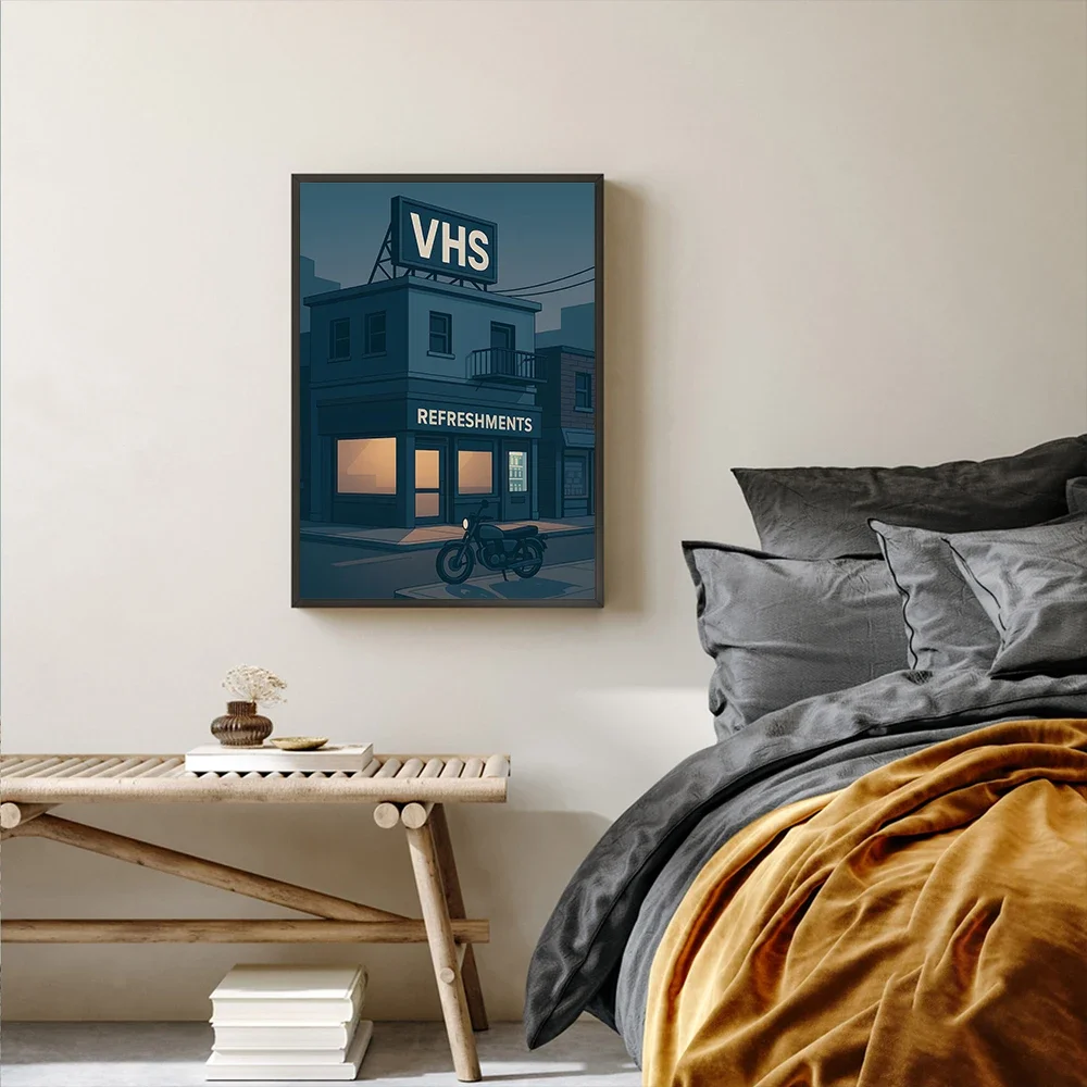 الحد الأدنى الرجعية المشهد الملصقات بكسل الفن سيتي سكيب يطبع حائط لوح رسم الفن صور غرفة المعيشة المنزلي ديكور حديث #3