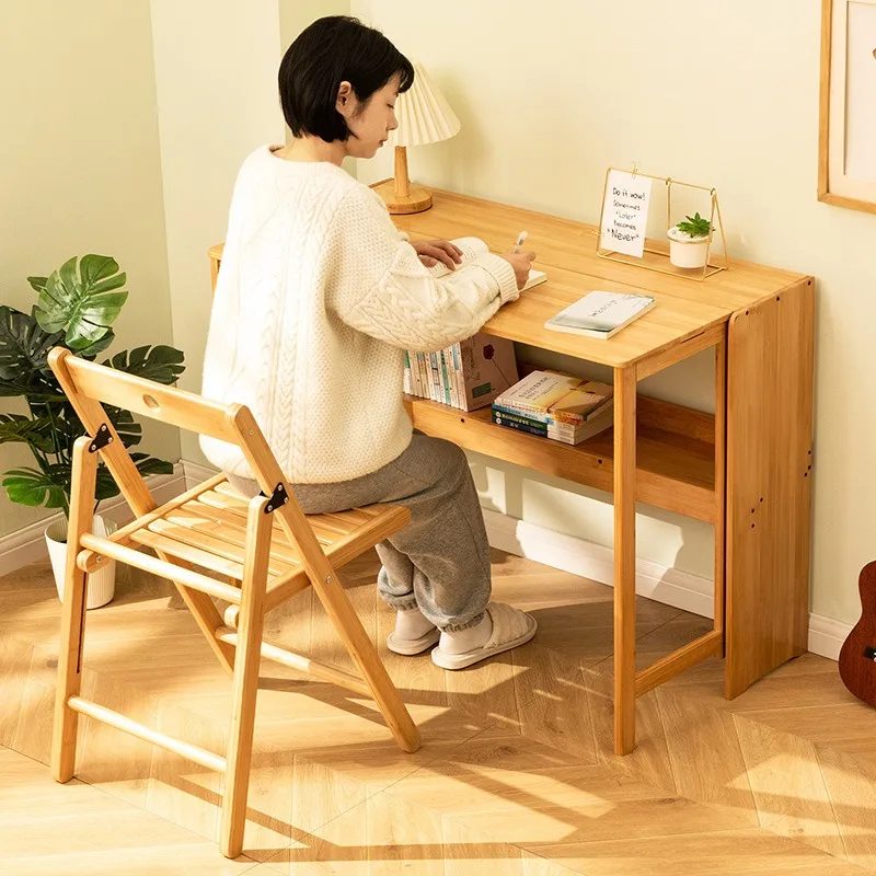 Household computer desk Study table Bedside table Corner folding desk Bookshelf integrated table Bedroom writing table