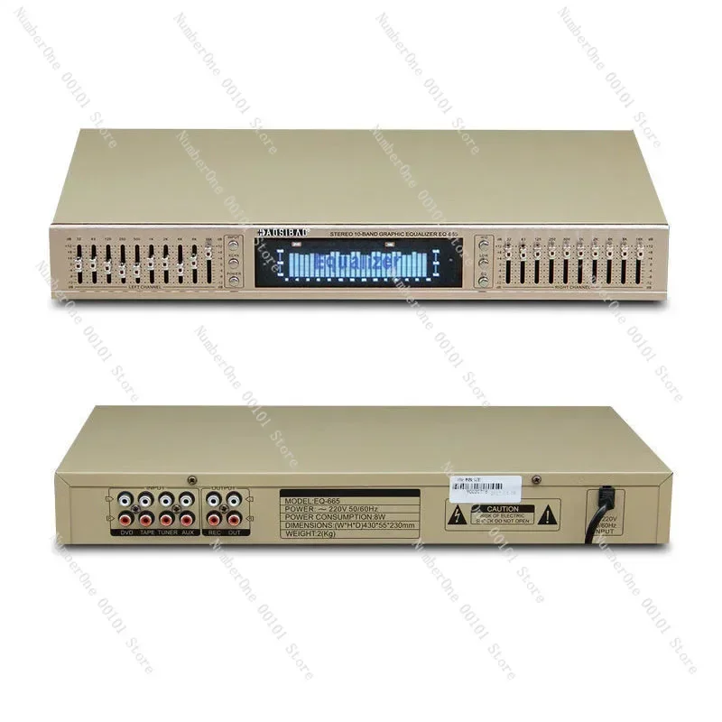 

220V EQ665 HiFi Home EQ Equalizer Dual 10 Band Stereo Treble Bass Regulation Built-in Bluetooth