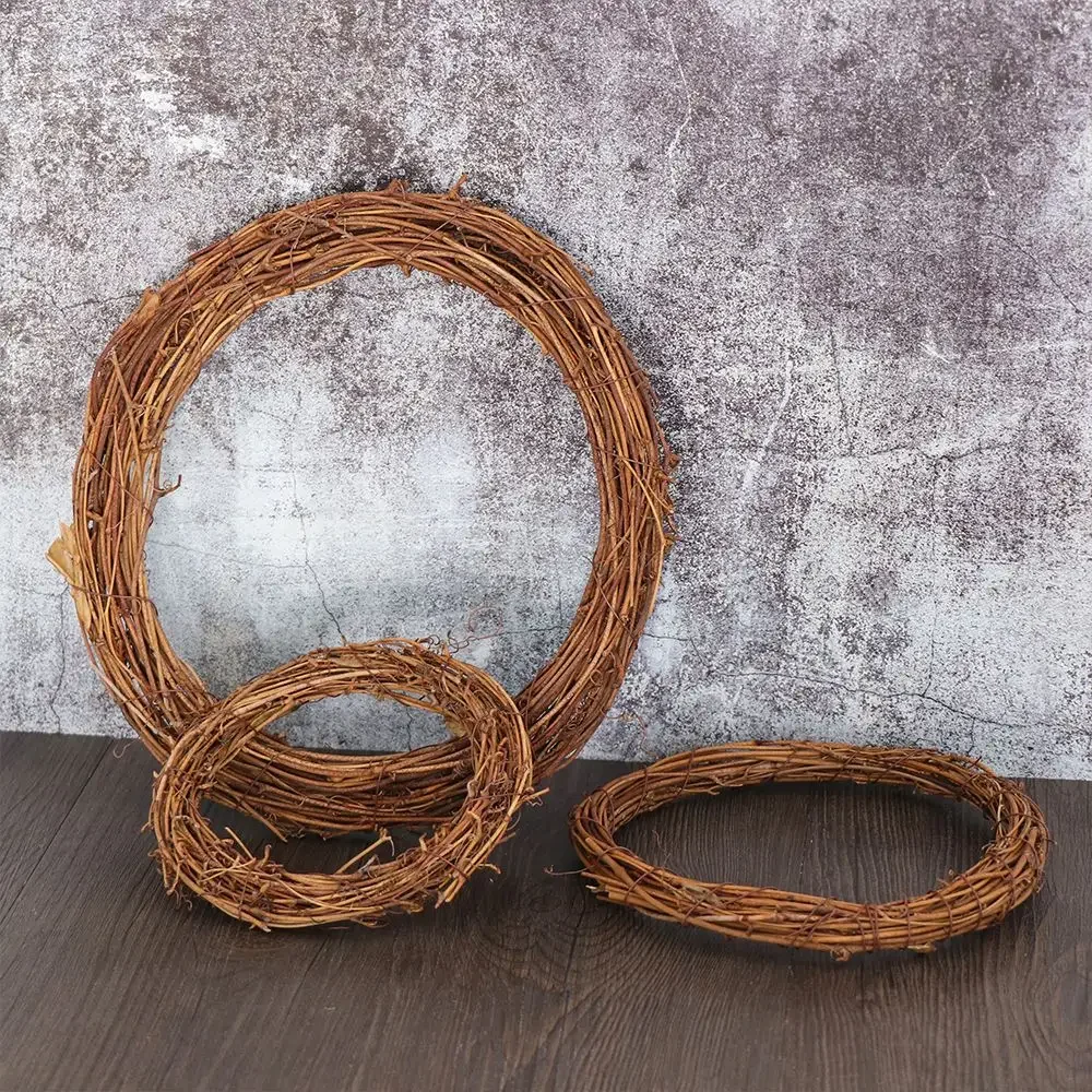 Ghirlanda artificiale natalizia da 8-30 cm, anello in vimini e rattan, ghirlanda decorativa per feste di Natale