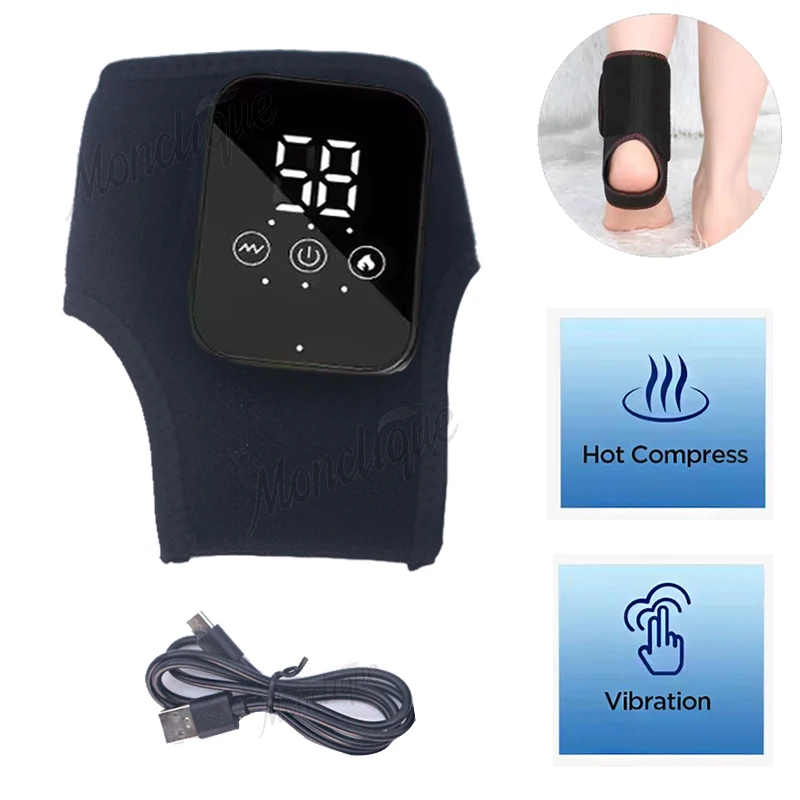 Массажер с подогревом лодыжки, горячий компресс, вибрация, здравоохранение, массажная обертка для лодыжки, компресс для ног, защита суставов, поддержка лодыжки, бандаж