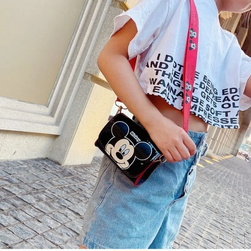 Disney Mickey Children\'s Bag Minnie New Shoulder Bag Cute Cartoon Crossbody Bag Trendy Mini Square Bag Fashion Coin Purse