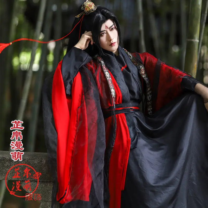 System samoratowania złoczyńcy Anime Luo BingHe przebranie na karnawał starożytny kostium peruka do Cosplay buty rekwizyt dla kostium na Halloween