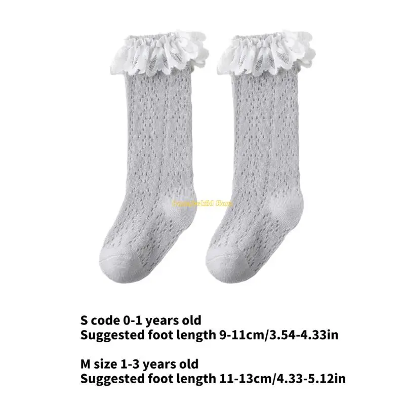 WXTD 아기 무릎 길이 양말 Nonlip Girls 양말 양말을위한 유아와 유아를위한 주름