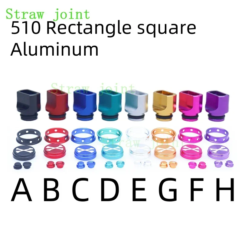 510 Rectangle square Aluminum Multicolor colour /drip tip  With Button set XBONE Colorful  Aluminum DRIP TIPS Straw Joint