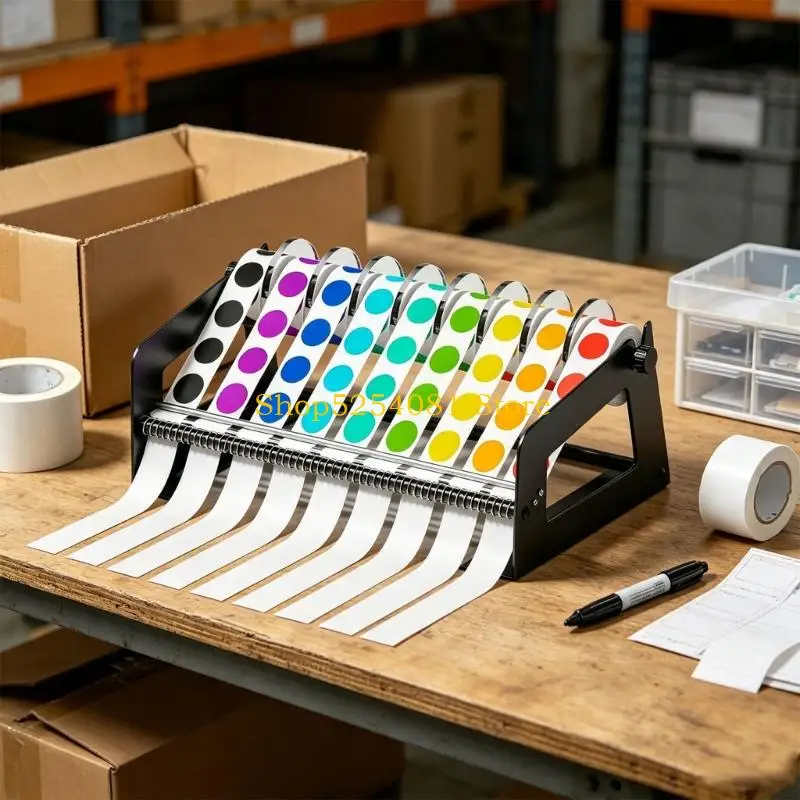 AXYC Metal Sticker Roll Holder 9 Slot Desktop Rack for Fast Access