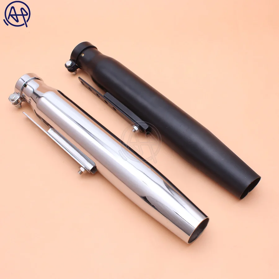 

Universal Motorcycles Tapered Slip-On Exhaust Muffler Pipe Chrome/black for Harley Bobber Chopper Cafe Racer Racing