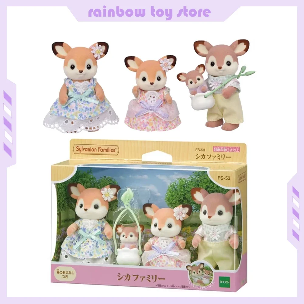 Sylvanian Families anime figures Ternurines action figure Figure Sylvanian Family Series The Deer Family Christmas Gift toys