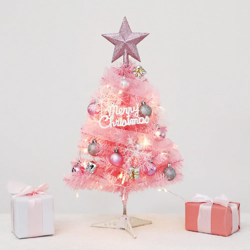 60 cm Weihnachtsbaum Weihnachtsdekoration PVC Kleiner Baum Heimbedarf Weihnachten Grün Rosa Weiß Schnee Desktop Dekoration Ornament