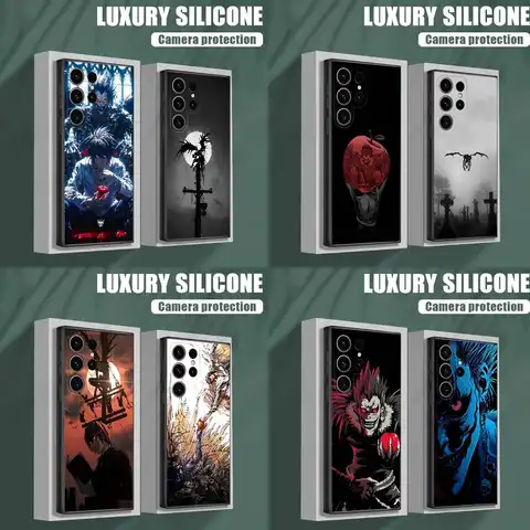 Custodia per telefono R-Ryuk D-Death Note per Samsung S25, S24, S23, S22, S21, S20, S10, Ultra, Plus, Lite, FE, Cover morbida in silicone nero