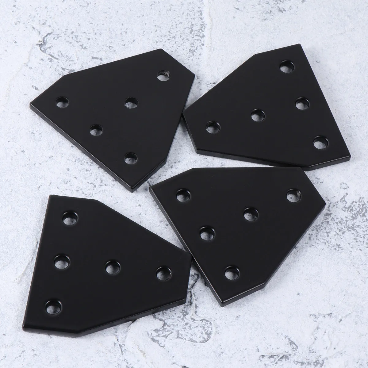 

4Pcs Aluminum Alloy Black T Shape Joining Plate for 3D Printer Linear Guide Reinforcement Plate 5 Hole Linear Extrusion Device