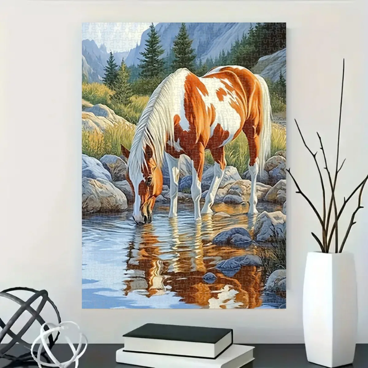 Puzzle per cavalli da 1000 pezzi per adulti e famiglie - Cartone resistente addensato con pezzi resistenti, opere d'arte per cavalli, vibrante