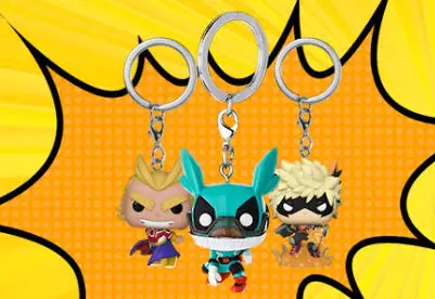 Funko Pop Keychain Toy My Hero Academia Deku Kyoka Jiro Neito Monoma Izuku Midoriya Shoto Todoroki All Might Bakugo PVC Toys