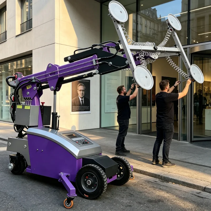 Remote Control Electric Glass Suction Cup Truck Suction Cup Handling Truck Glass Sheet Vacuum Lift