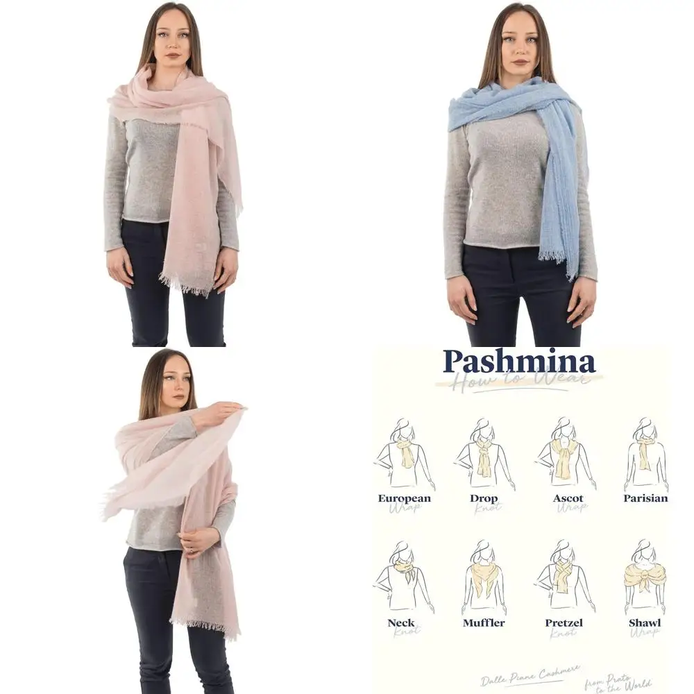 

100% Cashmere Pashmina Shawl - Italian Crafted - Women's Wearable - One Size - Luxurious Cashmere Wrap