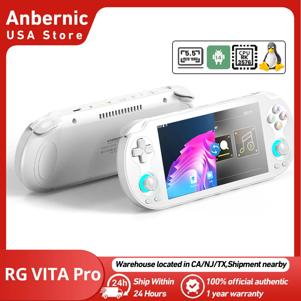 ANBERNIC RG VITA PRO Handheld Game Console RK3576 RGVITA PRO Dual OS Android 14 Linux System 5.5" IPS INCELL Touchscreen HD-Out
