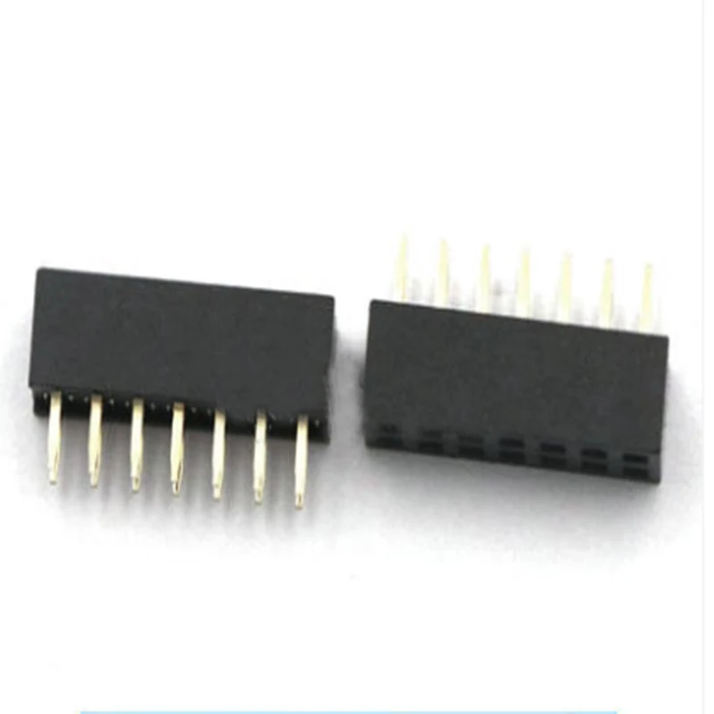 10PCS 2.0MM 2*7P 7Pin Double Row Socket Board Header Straight Needle Female Connector For Arduino