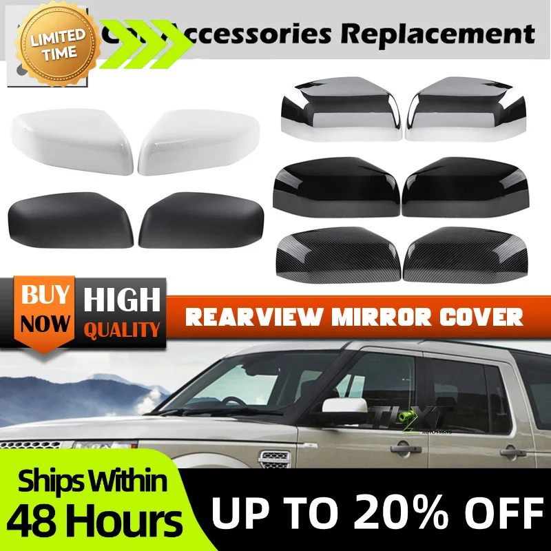 TLXT Rhyming Side Rearview Mirror Cover For Land Rover Freelander 2 Discovery 4 LR4 LR2 Range Rover Sport 2010-2014 LR019961 LR0