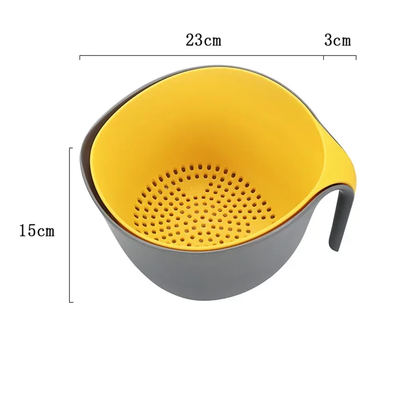 

Kitchen Silicone Double Drain Basket Bowl Washing Storage Strainers Tray Asphalt Vegetable Cleaning Colander Tool