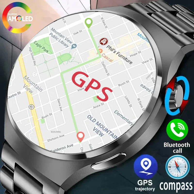 Reloj inteligente resistente al agua IP68 para hombre, pulsera con pantalla HD AMOLED de 360x360, Bluetooth, llamadas y azúcar en sangre, compatible