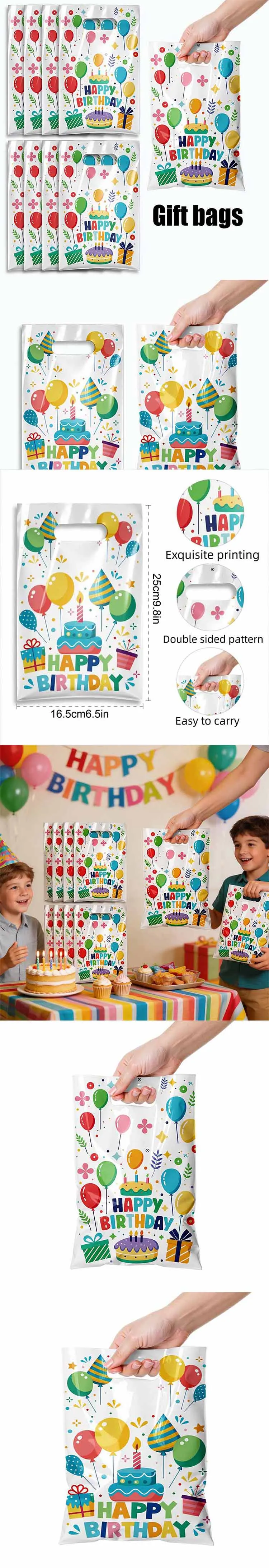 30-50 Stück Kinder-Geschenktüten für Geburtstage, Süßigkeitentüten, Babyparty-Geschenke, Happy-Birthday-Party-Gastgeschenke – Detail 1
