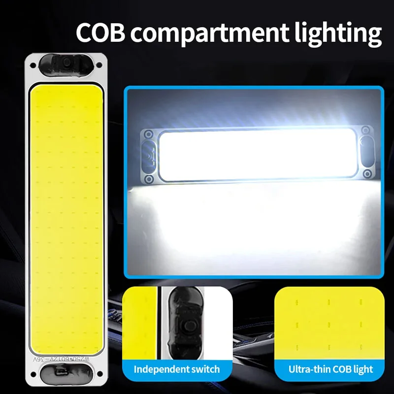 

2V-24V Car Interior Light 108Smd Cob Readling Light Car Dome Light Led Panel Light Bulb Waterproof Self-Adhesive Truck Lamp