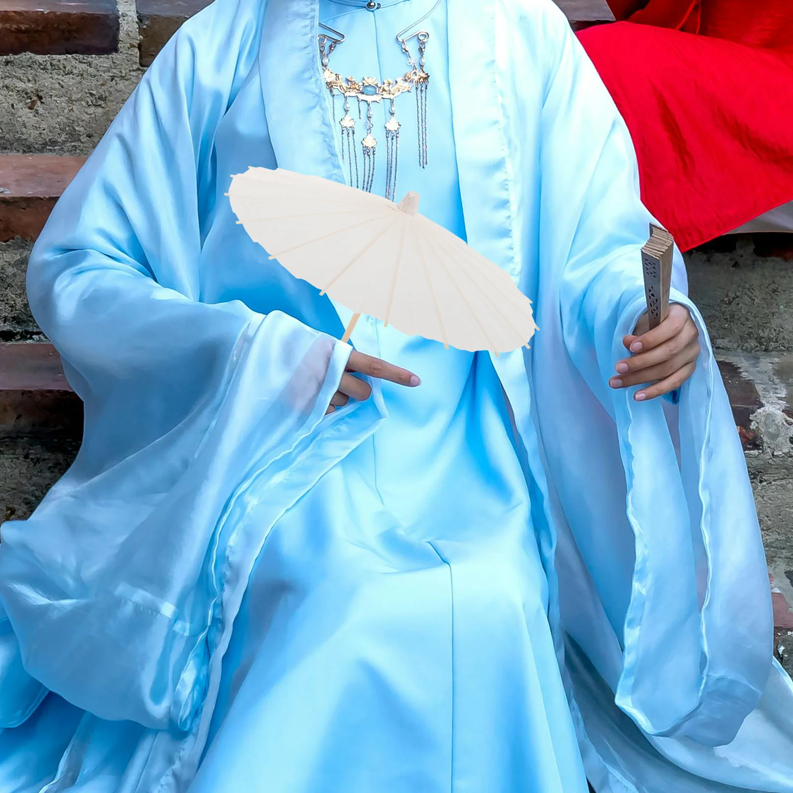 

2pcs Blank Oil Paper Umbrella Classical Handicraft Diy Decorative Umbrella For Festival Photography Home Decoration Vintage