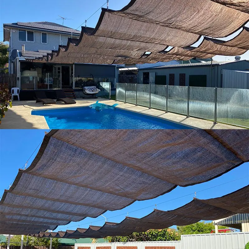 2.5M Width Telescopic Wave Sun Shade Net Garden Gazebo Retractable Sunshade Sail Courtyard Pavilion Shading Net Outdoor Awning