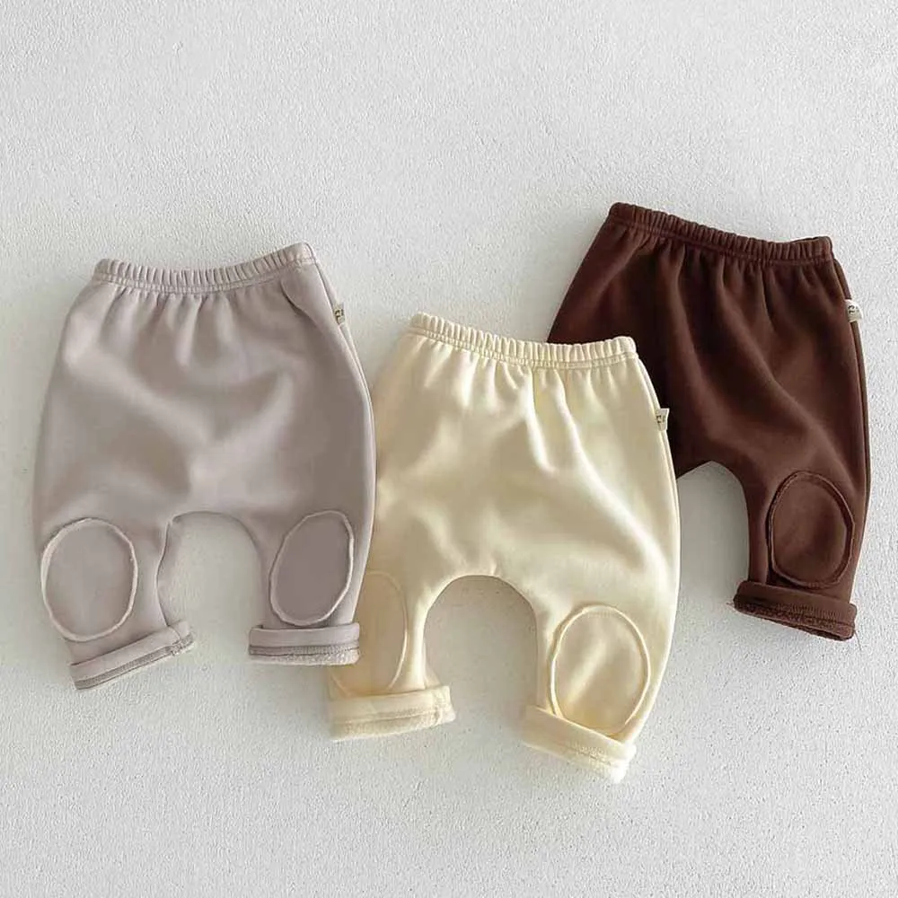 Leggings vêtements d'extérieur Patch pantalon pantalon intérieur enfants mignon bébé en peluche automne hiver nouvelle Version coréenne bébé épaissi chaud enfants