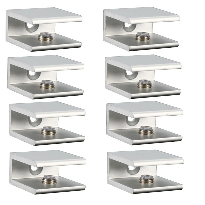 

8Pcs Square Glass Clamp Frameless Glass Shelf Bracket Holder Easy to Use