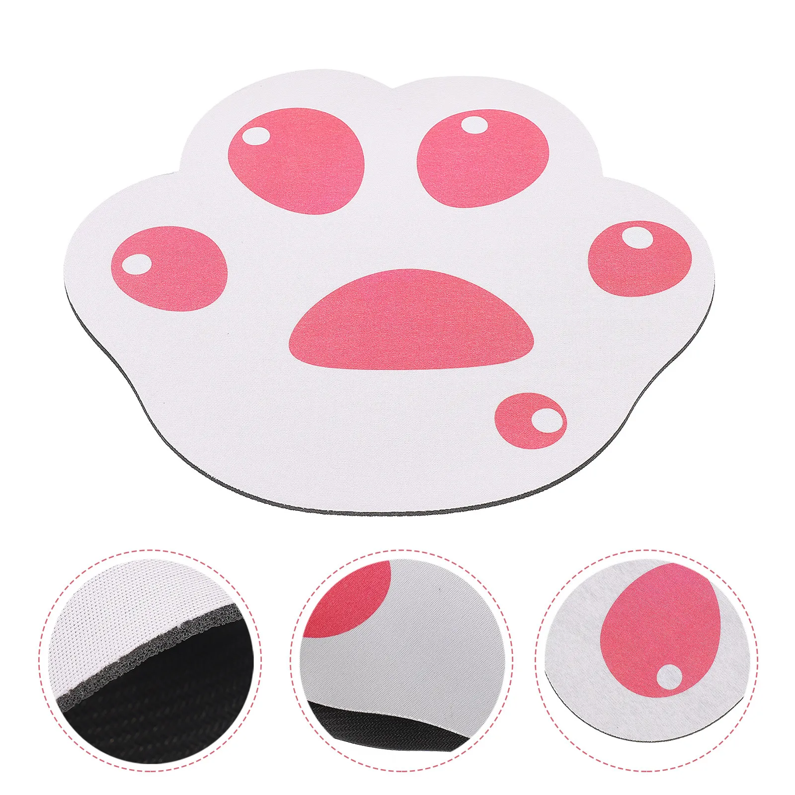 Rubber Cat Paw Mouse Pad Cartoon Cute Non-Skid Laptop Mouse Mat Kitten Paw Mousepad Adorable Design Anti-Skid Cat Claw Mousepad