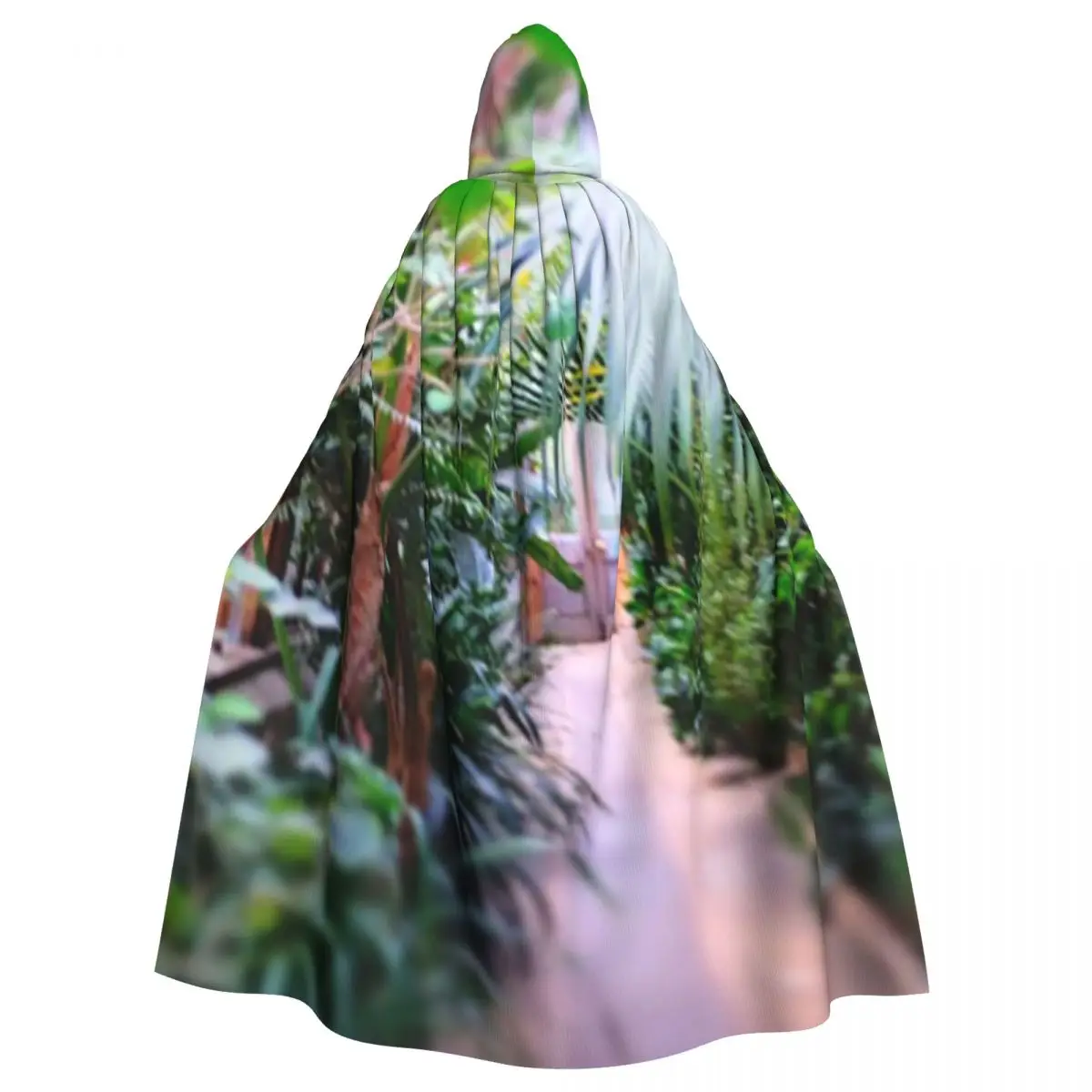 Path Through The Jungle Long Hooded Cloak Witch Medieval Costume Cosplay Cape HalloweenParty Adult Unisex