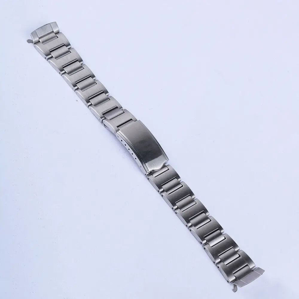 Correa de reloj curvada hueca de acero Vintage de 19mm, apta para SKX 6139-6002 6000 6001, reloj chrono