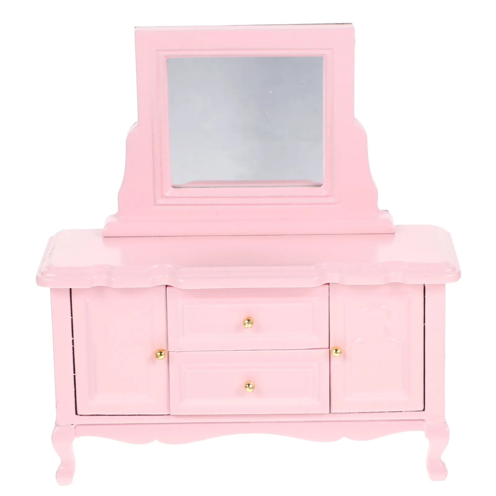 

Mini Wooden Dressing Table Lightweight Mini House Furniture Decorative Miniature Bedroom Ornament Micro Landscape Decor