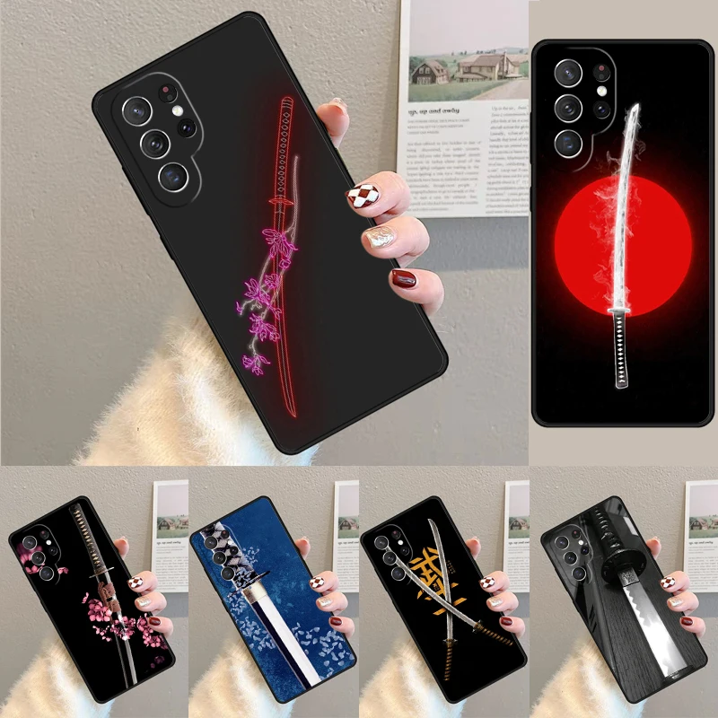 Japan Samurai Katana Silicone Phone Case For Samsung Galaxy note 10 pro S26 S25 S24 S23 S22 S21 Plus S25Ultra Capa Cover