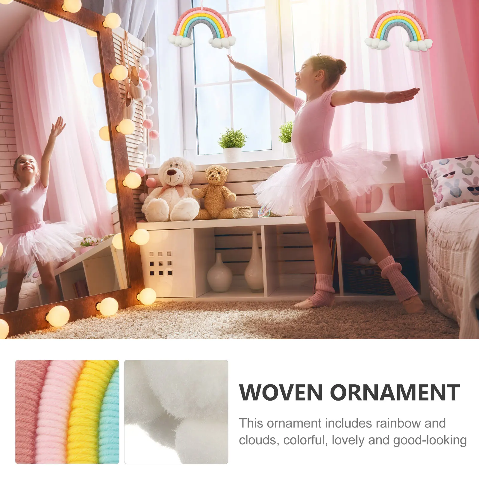

Rainbow Cloud Wall Hanging Decoration Colorful Handmade Cotton Weaving Ornament For s Room Adornment Pendant
