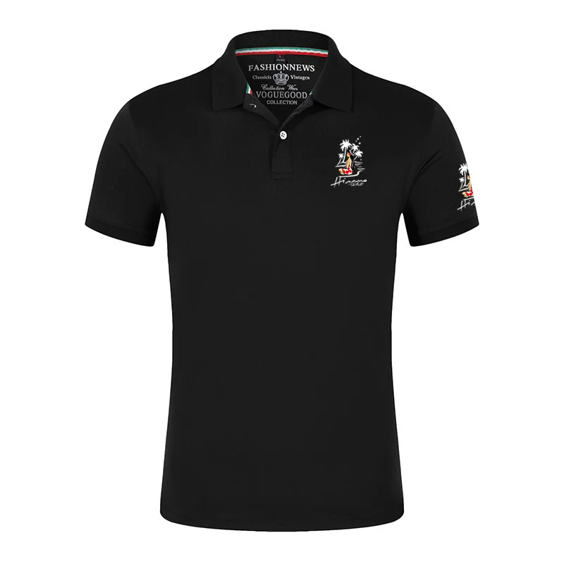 2024 Summer Men\'s Hinano Tahiti Beer Logo Print Comfortable Slim Fit Fashion Cotton Short Sleeve Solid Color Popular Polo Shirts