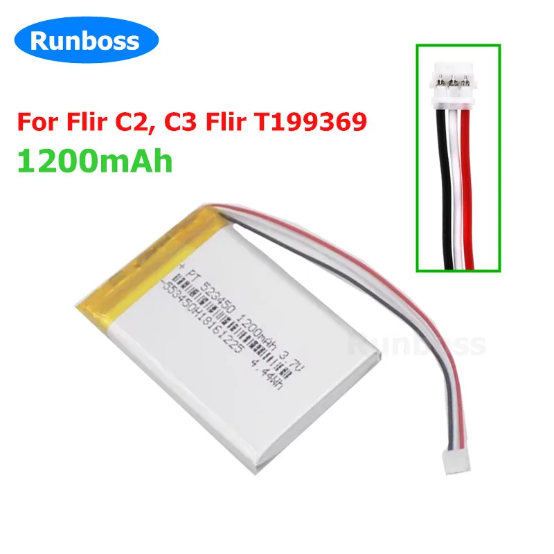 New 1200mAh Replacement Battery For Flir C2 C3,Flir T199369 Thermal imaging Li-Polymer Replacement Battery
