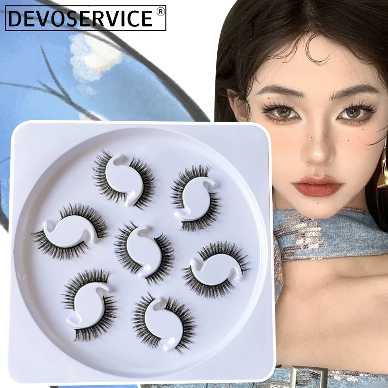 

DEVOSERVICE DD Curl Lashes 7 Pairs Dramatic Natural 3D Faux Mink Lash Fluffy Wispy Volume False Eyelashes Extension Wholesale