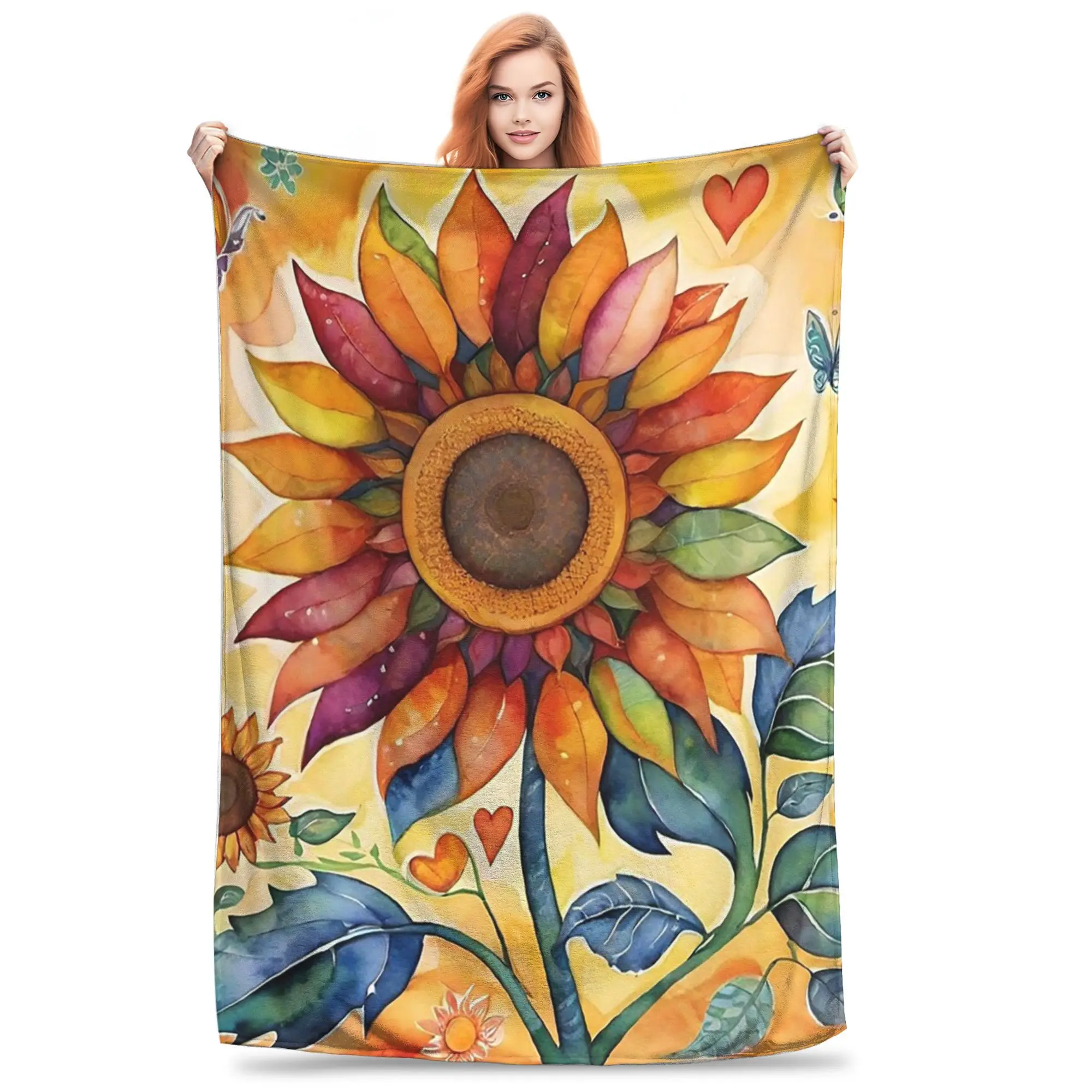 Butterflies, Blooms and Daydreams Blanket Portable Flannel Sofa Throw Blanket for Couch Bedding Travel Throws Bedspread Quilt