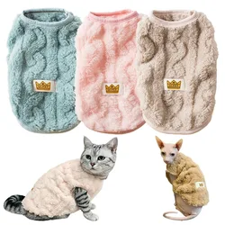 Soft Cozy Cat Clothes Winter Warm Fleece Costume Autumn Sphynx Vest Sweater for Small Dog Pullover Kitten Pet Jacket Coat Outfit