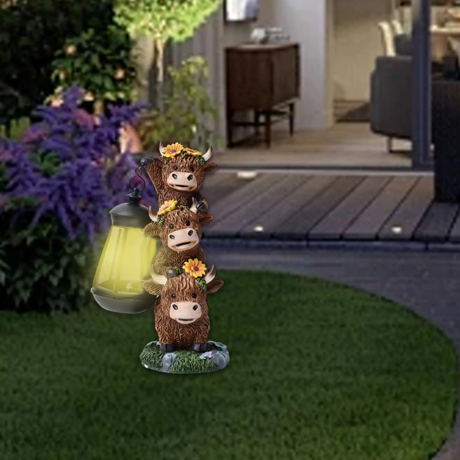 

Garden Cow Statue Solar Light Decorative Landscape Lamp for Patio Lawn Yard