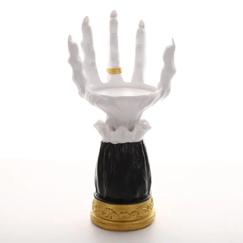 *qa Halloween Aromatherapy Candle Holder Atmosphere Decoration Easter Witch Horror Palm Desktop Ornaments#