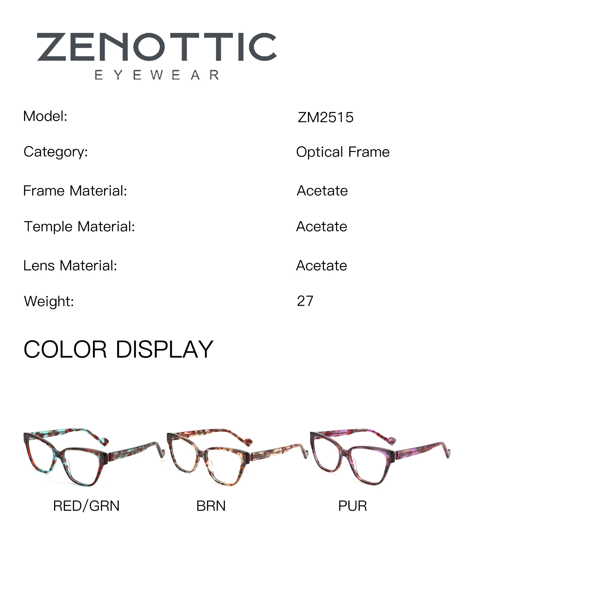 ZENOTTIC Acetate Butterfly Prescription Glasses for Women Anti Blue Ray Progressive Multifocal Optical Eyeglasses