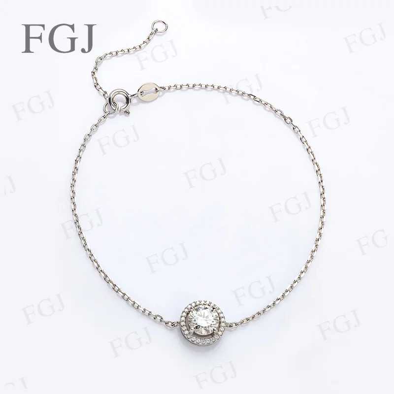 1CT 6,5 mm Moissanit-Armband, rund, 925er Sterlingsilber, klassische Gliederkette, Charms-Armbänder für Frauen, luxuriöser Hochzeitsschmuck – Detail 15